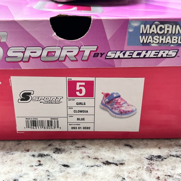 Skechers Sport Girls Blue Pink Clowdia Sneakers - Picture 7 of 8